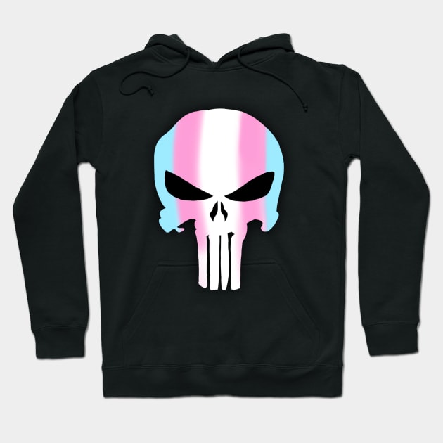 Trans Pride Skull Hoodie by JamieWetzel